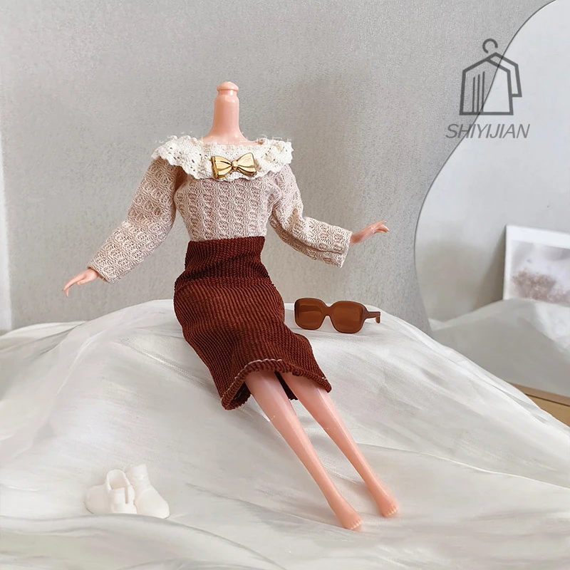 Neue 30 cm Puppe Spielzeug Kleidung Zubehör Retro Kleid Mode Prinzessin Puppe Rock Set Für Ihre BB 1/6 BJD Puppen täglichen DIY Dress Up