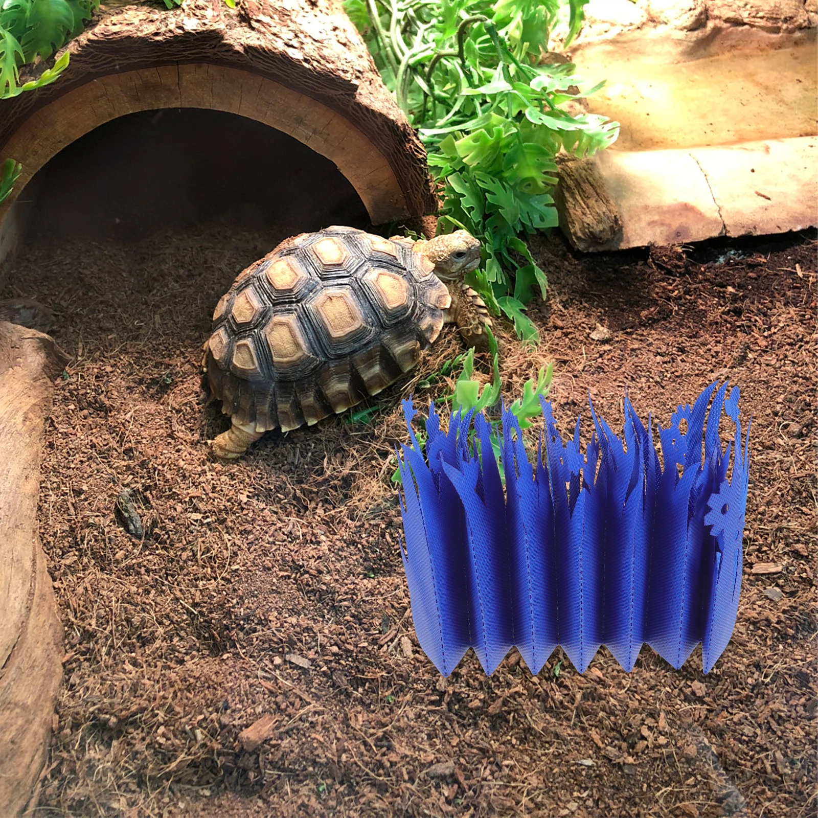 

Blue Reptile Humidifier Terrarium Decor Misting System Tortoise Box Supply Non Electric Evaporative Moisturizer Simulation Grass