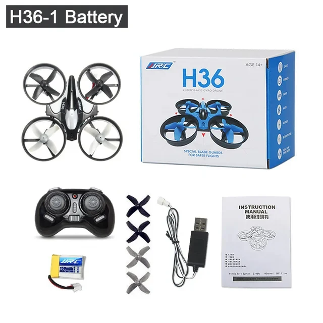JJRC H36 Mini Drone 4Ch 6-Axis 3 Batteries Headless Mode Helicopter 360° Flip One-Button Return Rc Quadcopter Toys for Kids Gift