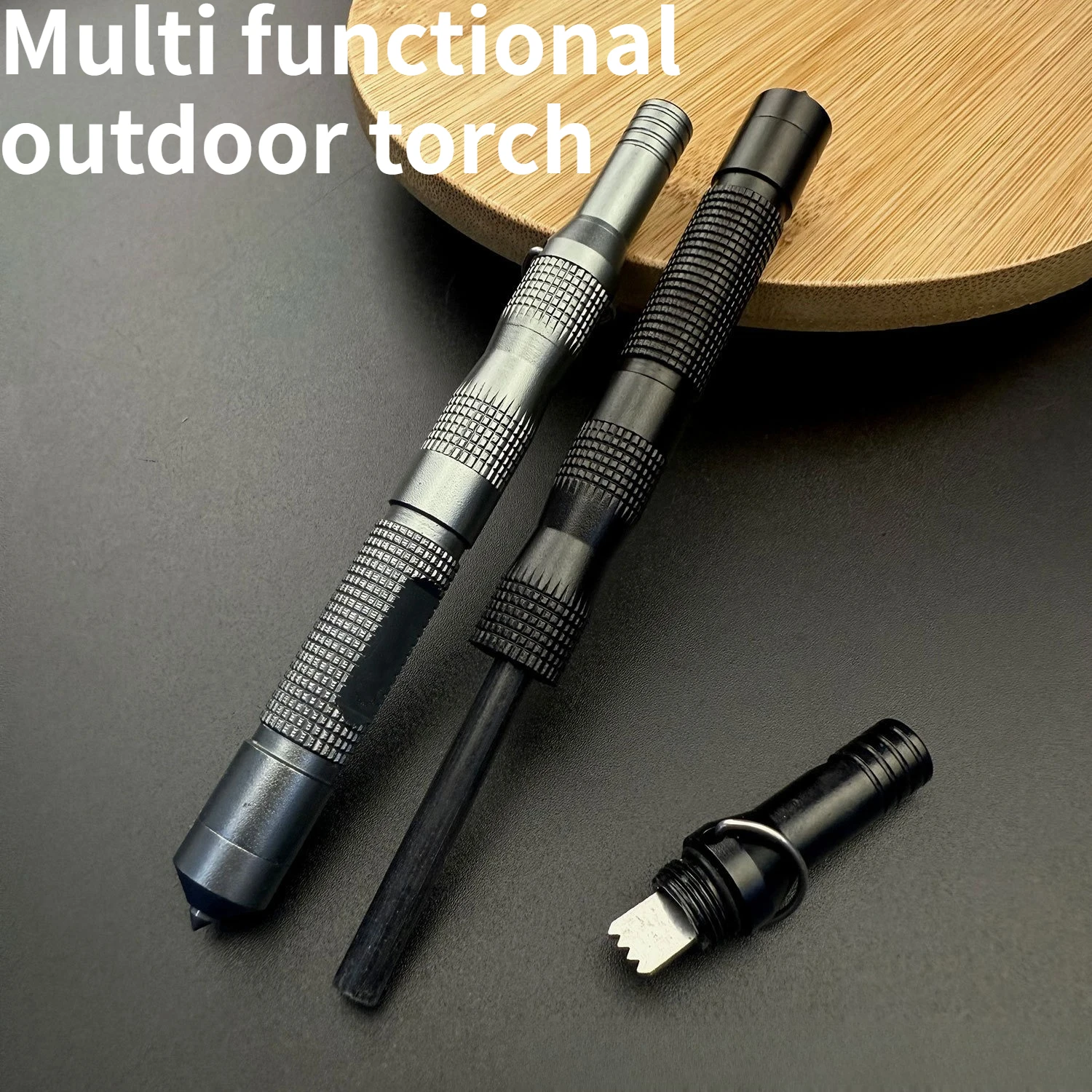 

Outdoor Portable Magnesium Stick with Window Breaker and Whistle Fire Rod with Scraper Wilderness Survival Tool
