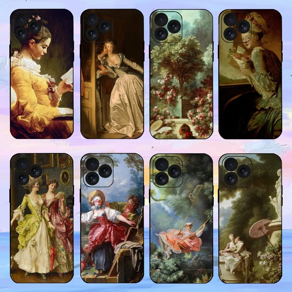 Art Jean Honore Fragonard Phone Case For iPhone 15 14 13 12 11 8 Mini Xr Xs X Xsmax Pro Max Plus Shell