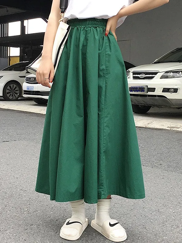 

High Waist A-Line Midi Skirt Women's Fi Tail Skirt Slimming for Large Hips And Thighs Spring Summer Casual Polyester Fiber