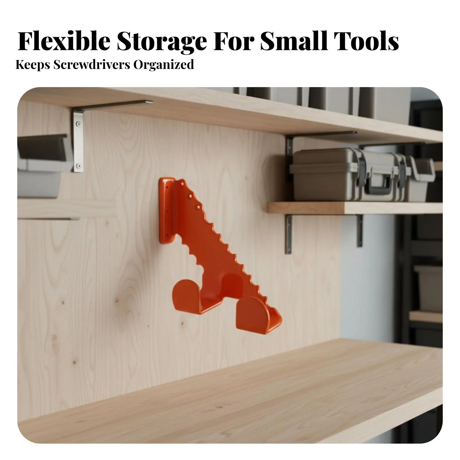 2 Pieces Wall Mounted Power Tool Rack Space Saving Power Tool Wall Mount Sturdy Duty Tool Hook Upright or Horizontal Hanging