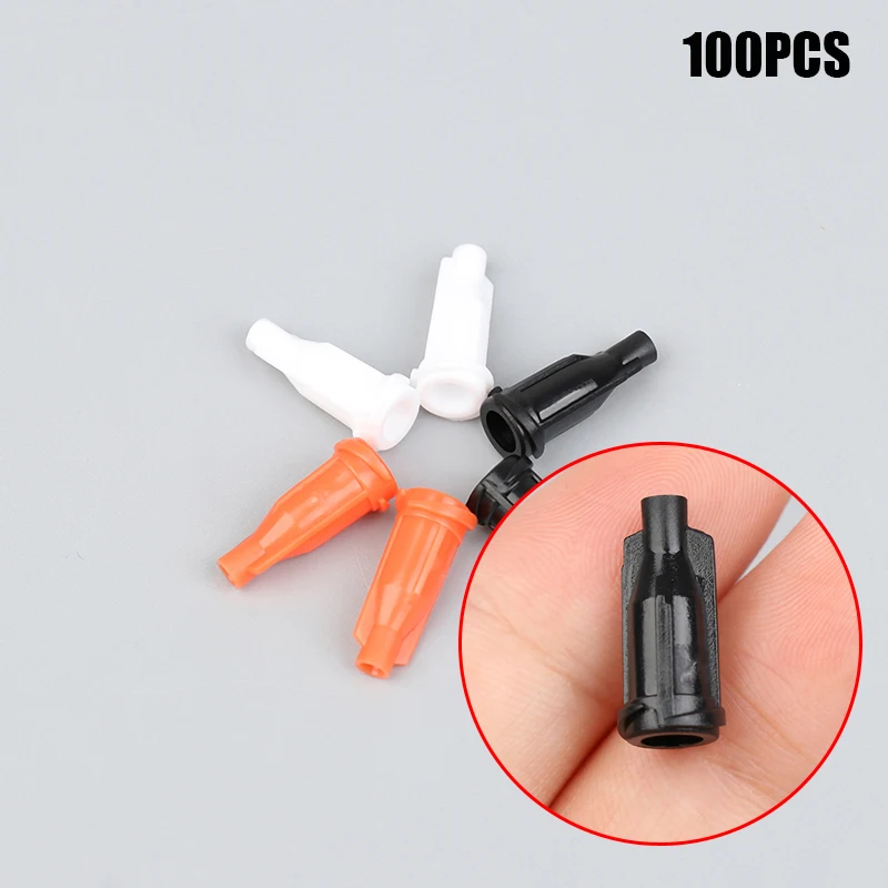 100PCS Plastic Syringe Tips Caps Injector Dispenser Dispensing Needle Sealing Plug Standard Syringe Luer Stop Caps Supplies