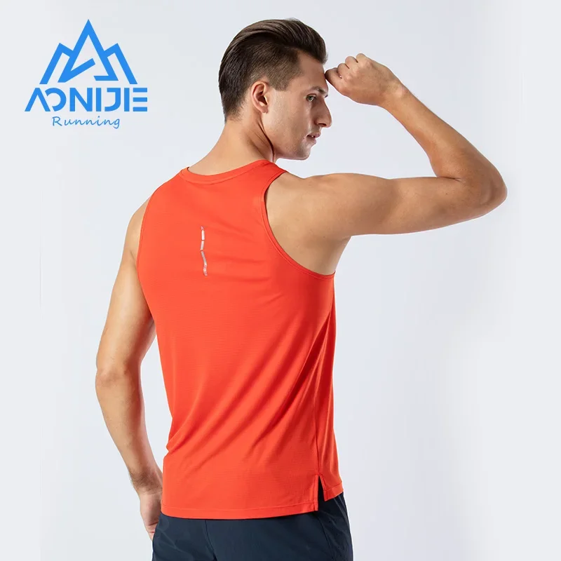 AONIJIE FM5126 Man Male Quick Drying Sports Undershit Running I-shaped Vest Sleeveless Summer Tank Top For Marathon Fitness