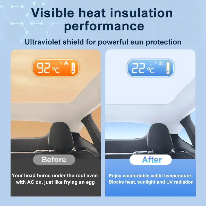 Ice Crystal Sunshade For Volvo EX30 Accessories 2023~2026 Sunroof Heat Insulation Panoramic Roof Shade Cover Shield Sun Visor - view 2