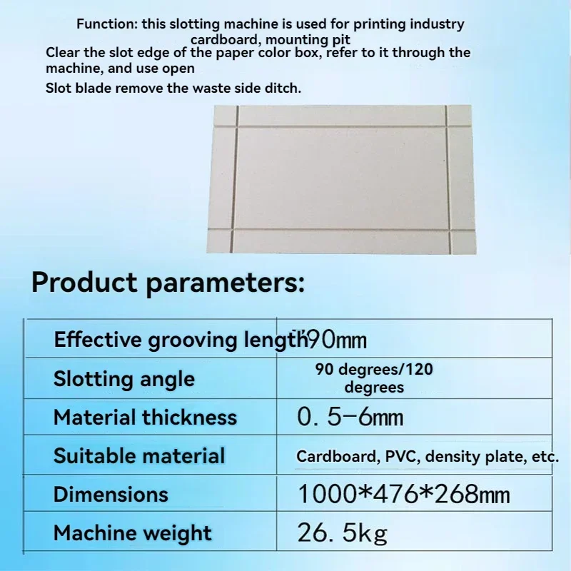 DKC-811 Electric V groove machine gray board slotting proofing machine gift box professional slotting cardboard density board