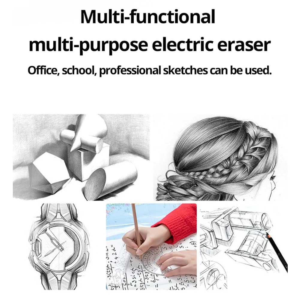 거친 얇은 휴대용 전기 지우개, 배터리 구동 스케치 지우개, 어린이날 선물