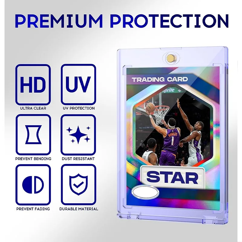35pt suporte magnético photocard kpop ídolo protetor de cartão de foto uv caso de exibição cartão de negociação anime jogo estrela cartão um toque titular