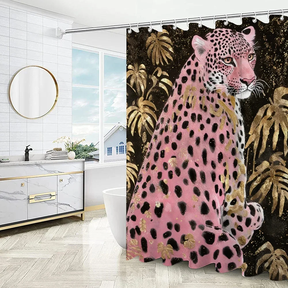 

Занавеска для душа с розовой пантерой для наборов аксессуаров для ванной комнаты, роскошные складные занавески-перегородки для ванной, спальни, дома, комнаты Quarto