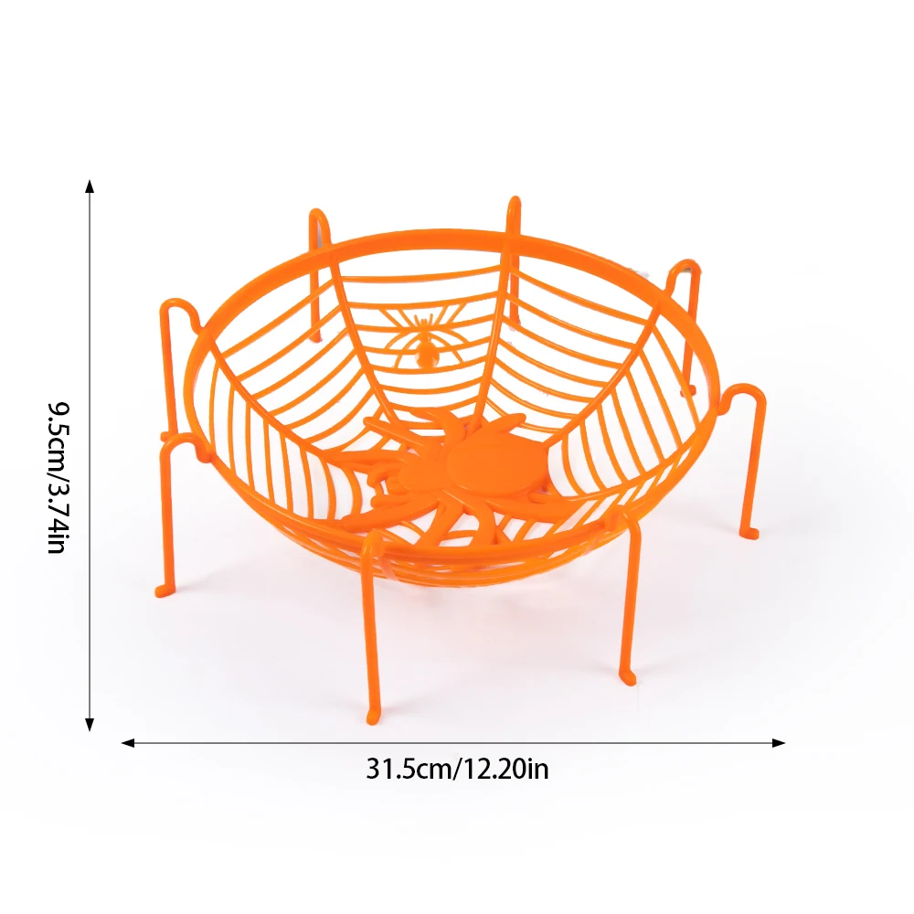 1/3 قطعة هالوين الأسود العنكبوت ويب السلطانية أطباق فاكهه خدعة أو علاج الحلوى البسكويت سلة الاطفال هدايا زينة حفلات الهالوين