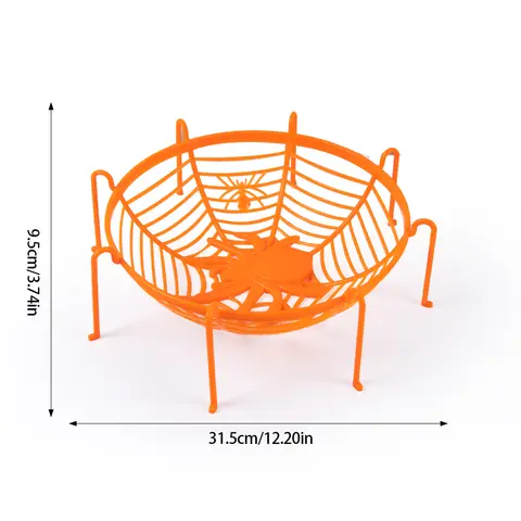 1/3 st Halloween svart spindelnätsskål fruktfat bus eller godis kakkorg barnpresenter halloweenfestdekorationer 10 best sales godisbordsdekorationer - №1