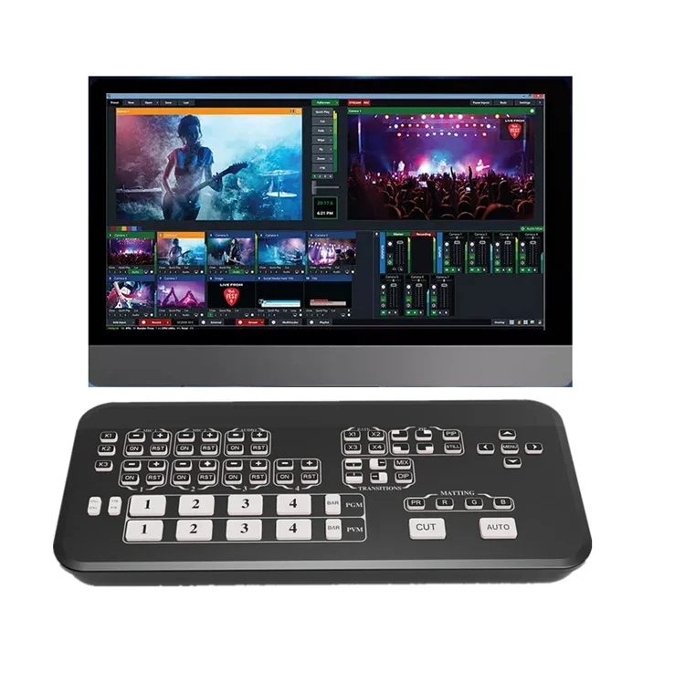 2025 Price 4 Channel HDMI Live Streaming Video Mixer Switcher Live Production Switcher