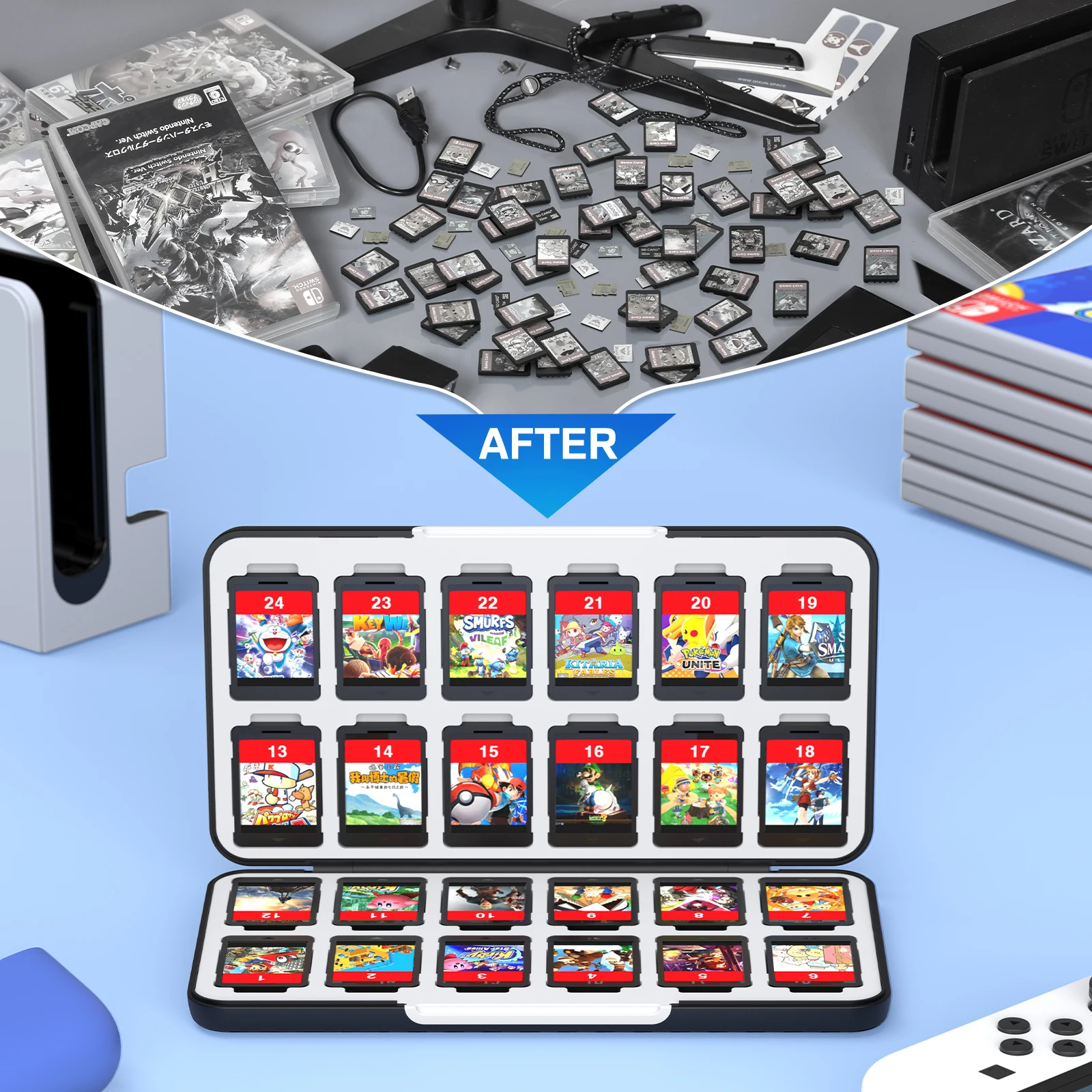 Защитный чехол для игровых карт Nintendo Switch OLED/NS/Lite 72/48/24 в 1