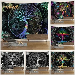 Trippy Psychedelic Tree of Life Tapestry Wall Hanging Kawaii Room Decor Aesthetic Large Mandala Witchcraft Boho Tapestries