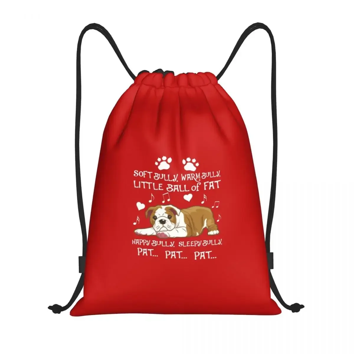 Warm Bully Funny Bulldog Puppy Drawstring Bag Men Women Portable Gym Sports Sackpack Animal Pet Shopping Storage Backpacks