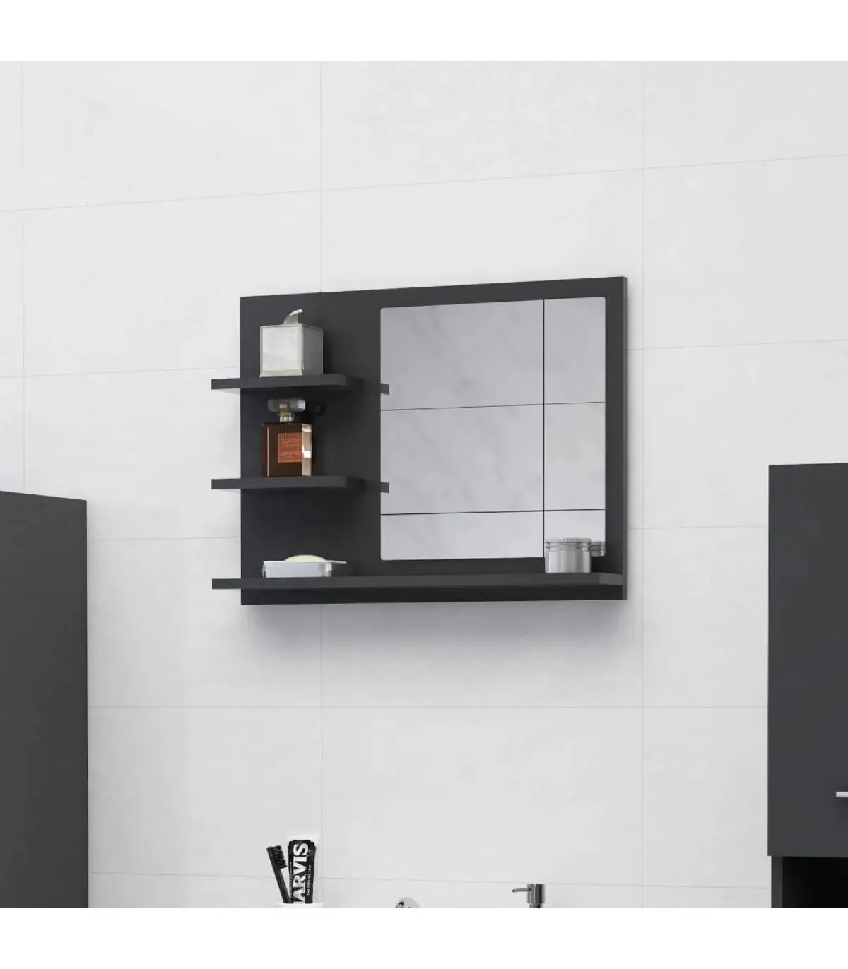 Bathroom vanities bathroom mirror chipboard Gray 60x10,5x45 cm