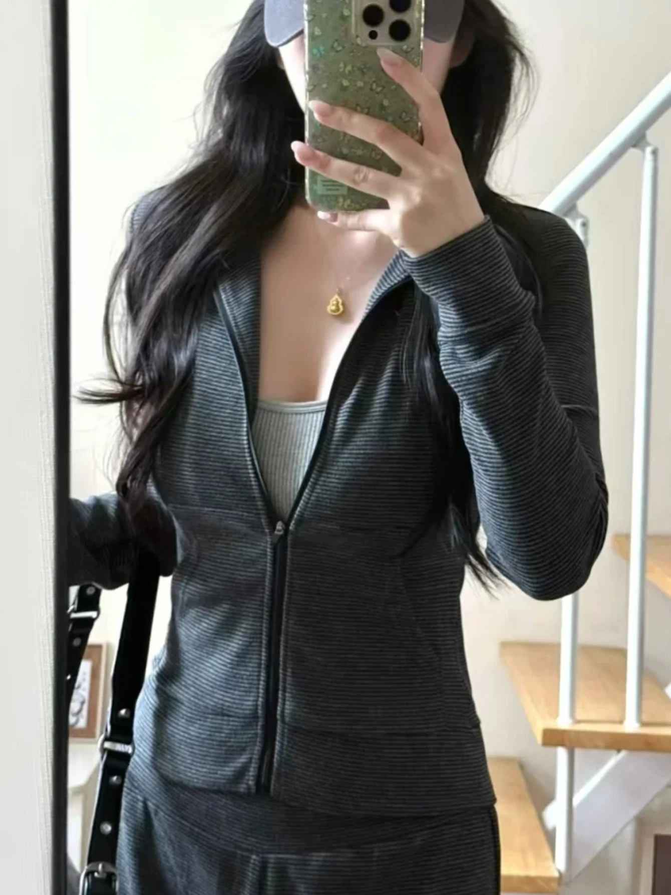 

Спортивная куртка, осенняя мода, облегающее полосатое пальто, кардиган с длинными рукавами, верхняя одежда на молнии