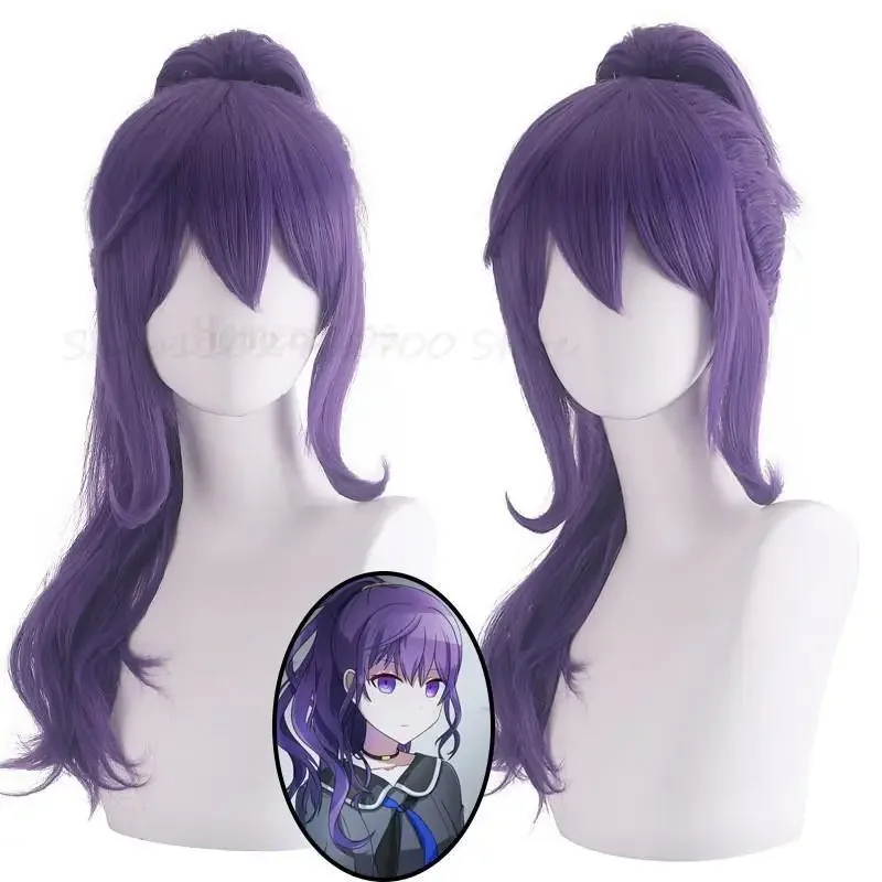 Asahina Mafuyu Wig Anime Project Sekai Colorful Stage! Cosplay Wig Long 53cm Dark Purple Ponytail Wig Heat Resistance Fibre Wigs