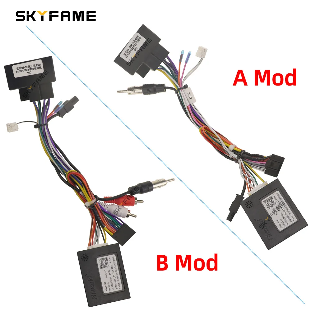 SKYFAME 16Pin Xe Dây Android Đài Cáp Xi Nhan Canbus Hộp Bộ Giải Mã Cho BMW 3 Series E90 E91 E92 M3 x1 E84 BM03.10