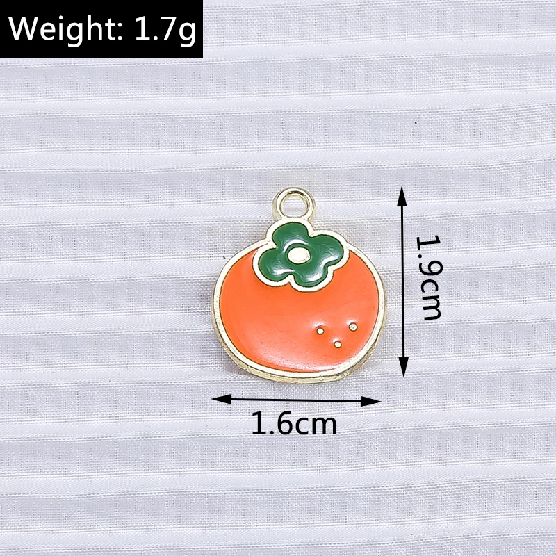 10 teile/los Mix Nette Emaille Obst Apfel Kirsche Ananas Traube Charms für Schmuck Machen Frauen Ohrringe Anhänger Halsketten Geschenke – Detail 14