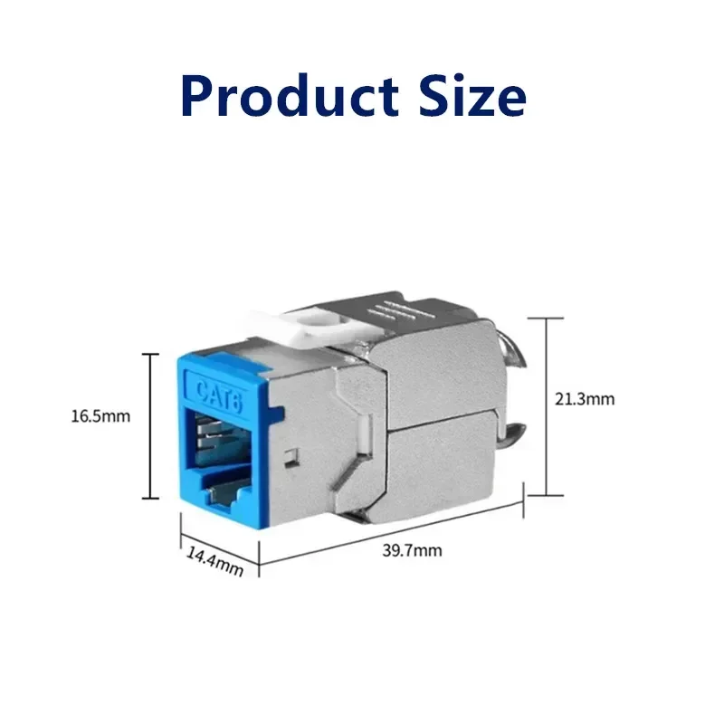 Conector Keystone Cat6 Cat6A STP, conector hembra RJ45 blindado, conexión de crimpado sin herramientas para ordenador portátil de red, Panel de parche de 19 pulgadas