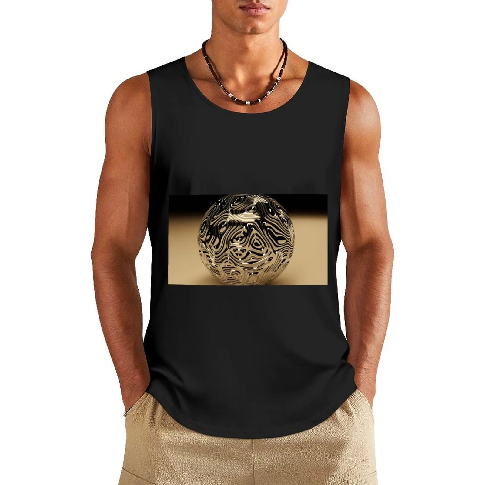 Golden Ball made by Casten Tank Top t-shirt for man T-shirt men Men's t-shirts