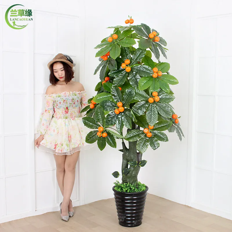 CX fake kumquat fruit tree indoor large fake flower landscaping ornament decoration living room simulation fortune