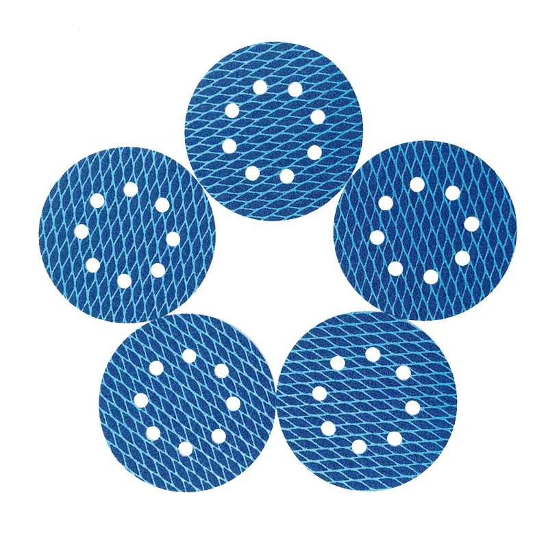 10pcs Blue Sanding Disc 5inch 125mm  Diamond Shape Orbital Sander Sandpaper 8 Hole Hook and Loop Pads Abrasive Tools Grit 60-320