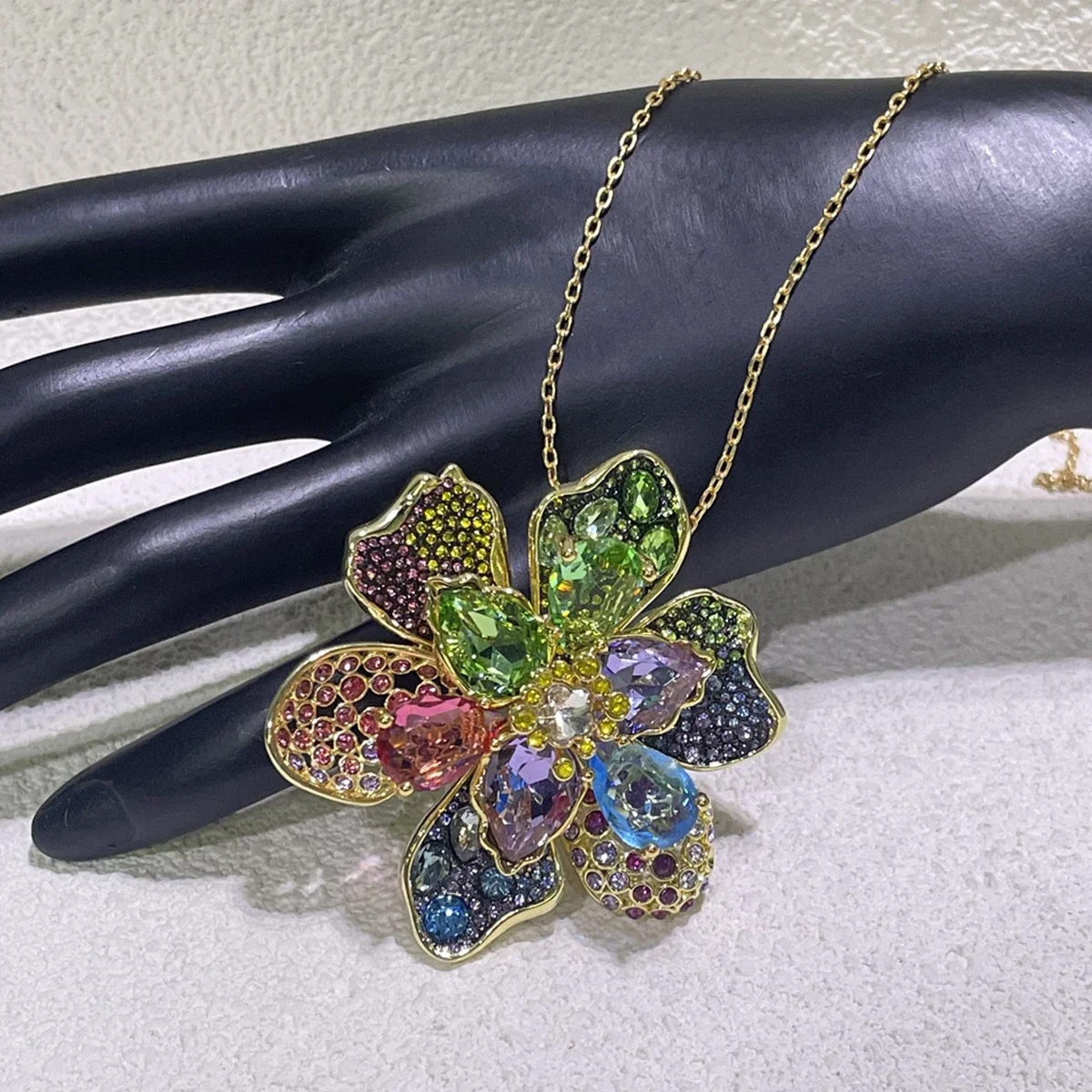 NONE Flower Butterfly Crystal Jewelry Set 4