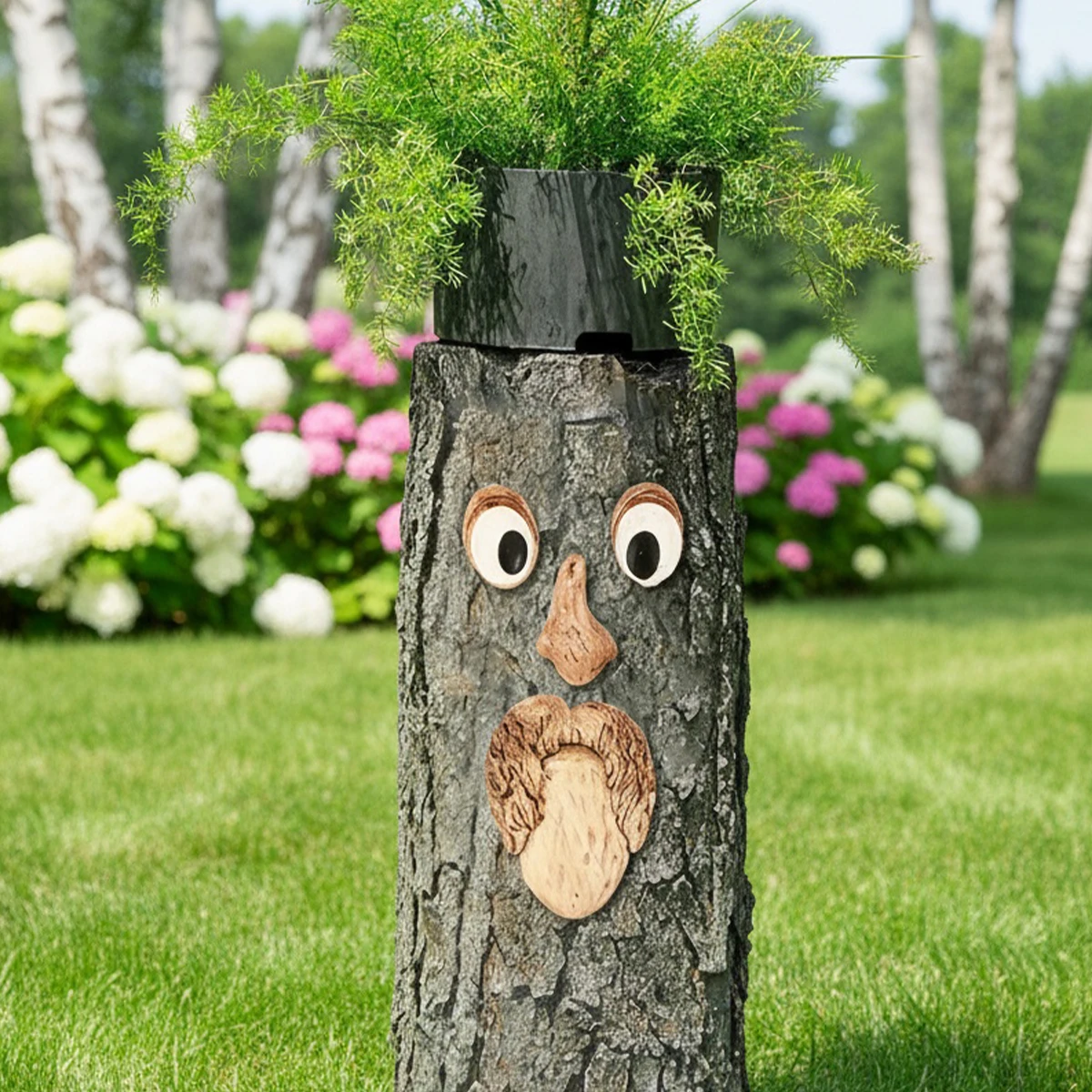 1PC, Creative and Witty Tree Feature Garden Decoration. Ingenious facial feature design, suitable for home gardens and trees.