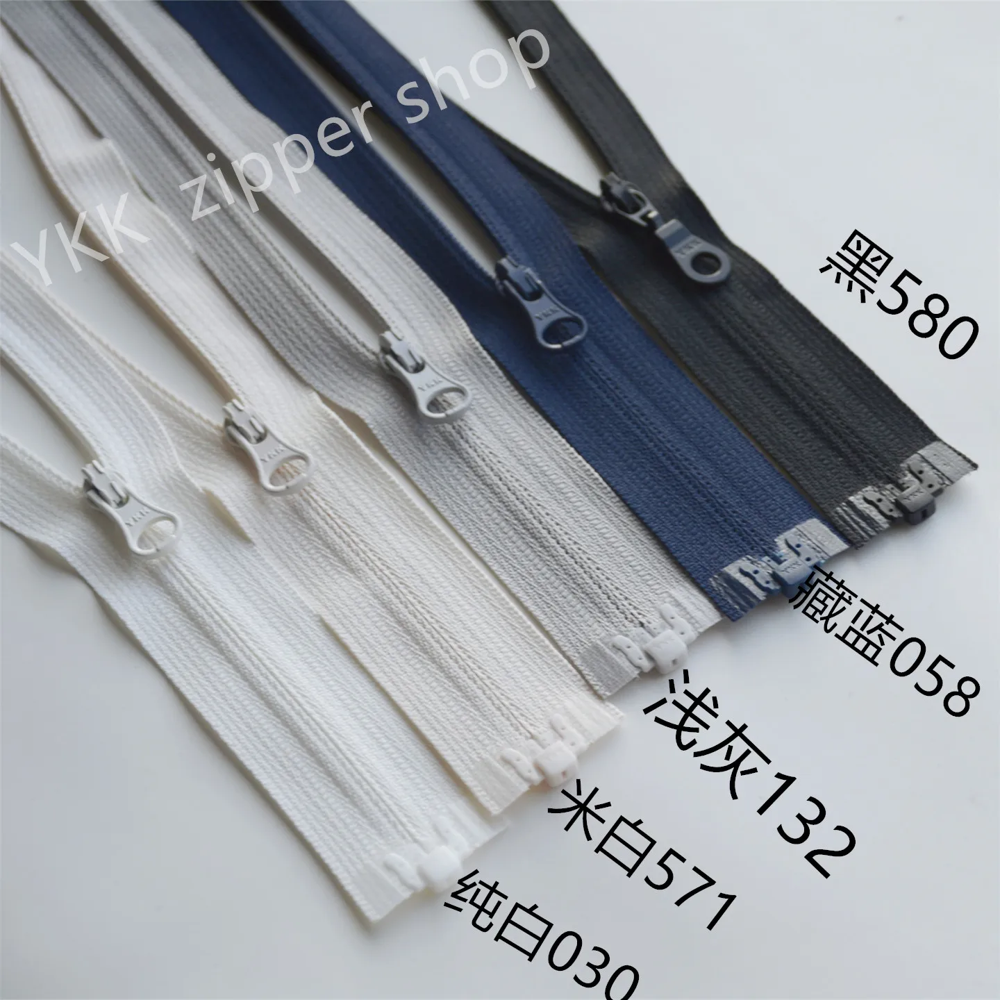 

No. 3 Ykk Nylon Reverse Single-open Zipper Black/navy Blue/light Gray/beige/pure White Light Jacket Down Jacket Cap