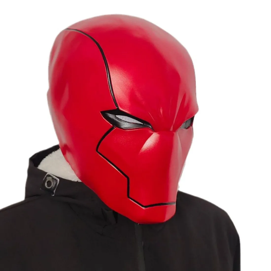Rote Latex-Vollgesichtsmaske im Kriegerstil, Helm-Maske für Halloween, Karneval, Cosplay-Kostüm, Kopfbedeckung für Erwachsene, Party-Verkleidungs-Requisiten – Detail 4