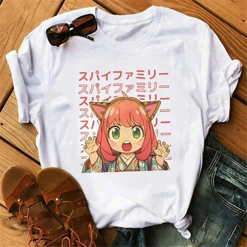 Anime Spy X Family Print T-shirt Wommen Japanese Harajuku Short Sleeve Summer T-shirts Tops Kawaii O-Neck Women's T-shirt Top image 2