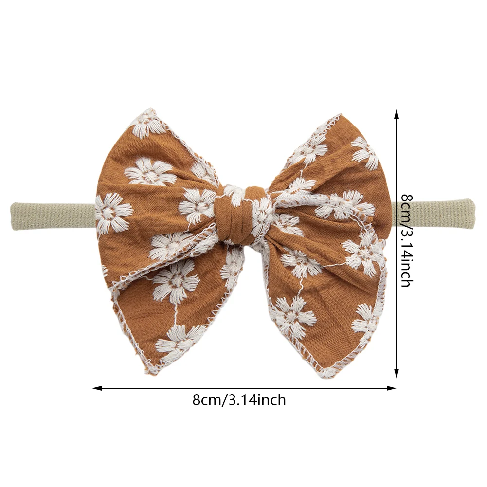 Mini Fable Bow Baby Headbands Solid Hair Ties Ealstic Nylon Hairbands Cute Newborn Boys Girls Headwear Candy Color Kid Headwraps