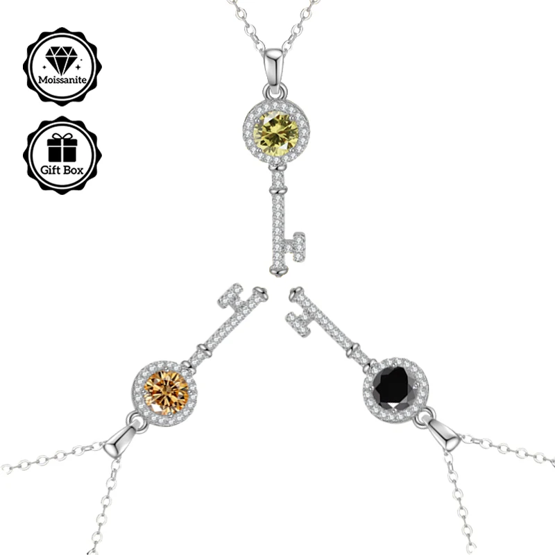 

Ожерелье из стерлингового серебра LAMVOICE S925, ожерелье из муассанита 1 карат, ювелирные изделия для женщин, рождественский подарок, подарок высокого качества