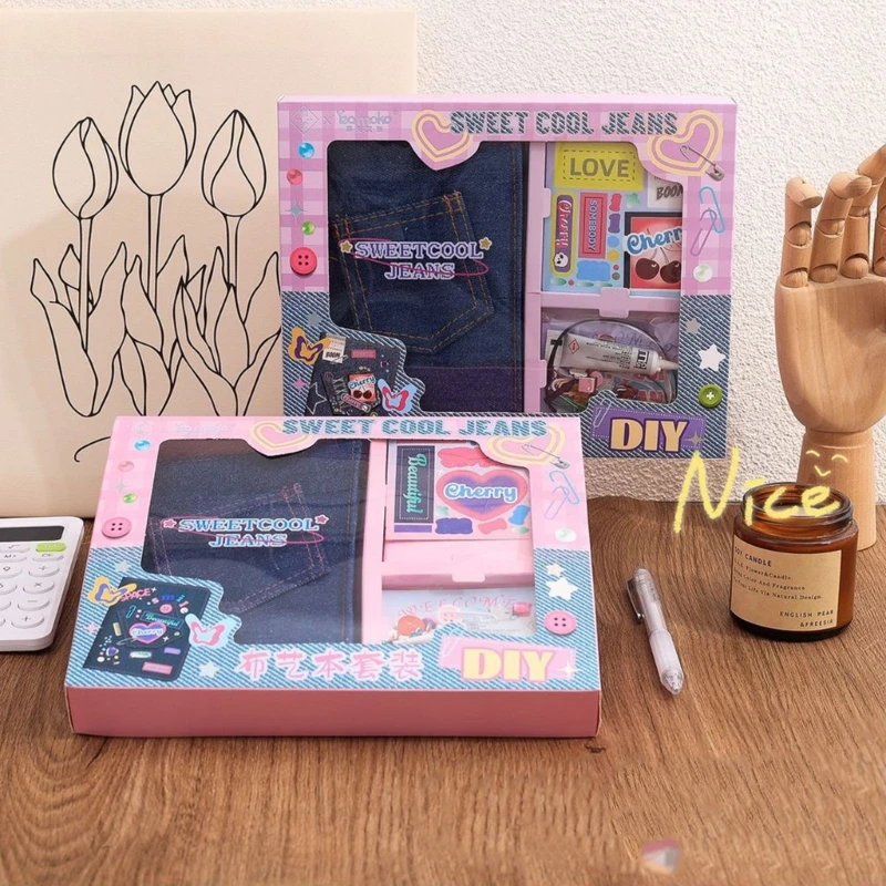 DIY Ledger Set ชุด DIY ผ้าคลุมยีนส์พร้อมดีไซน์กระเป๋าเล็กสำหรับให้เป็นของขวัญในสำนักงาน