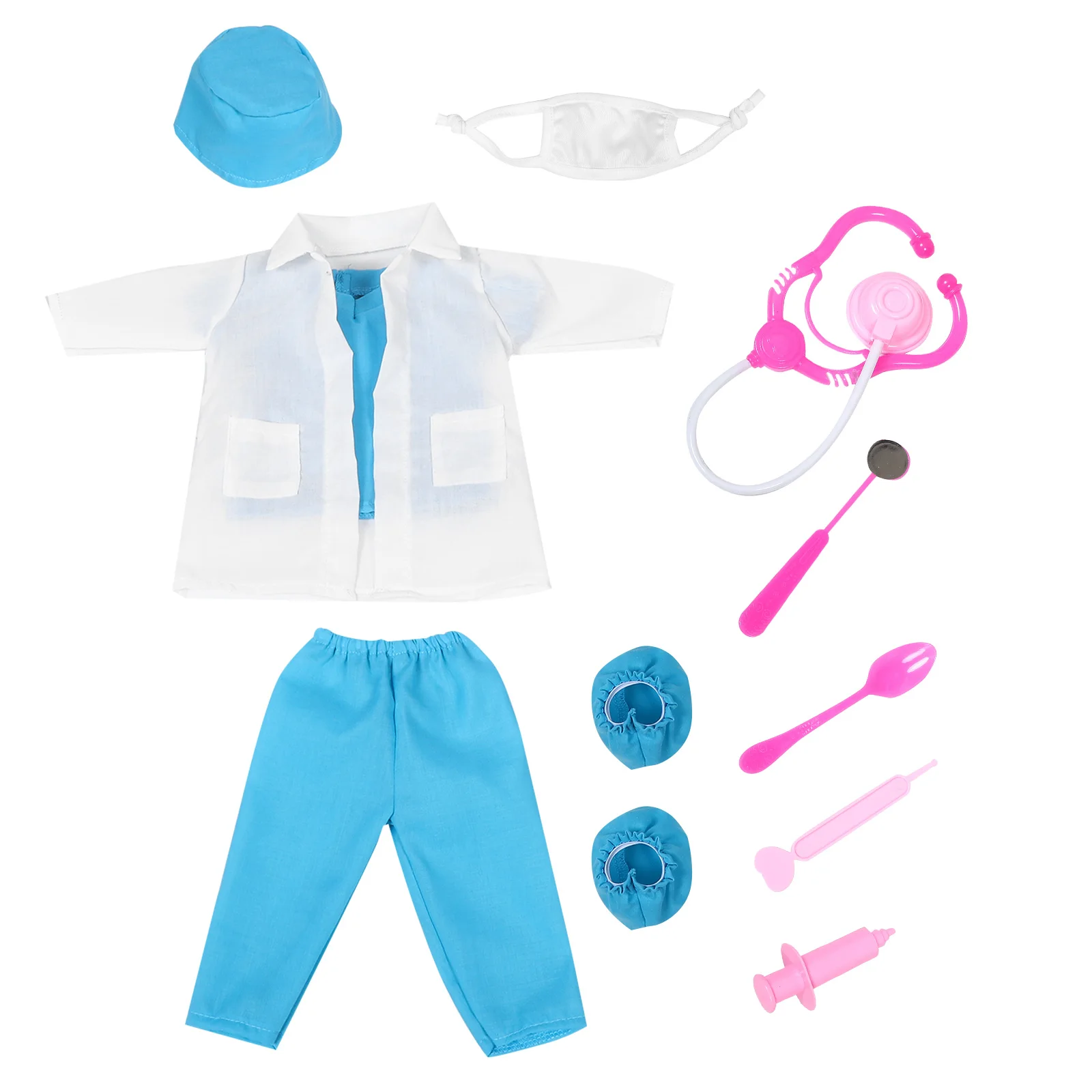 

1 Set 18-Inch Nurse Costume Replacement Kit With Doctor Tools Accessories For Pretend Play Creative Imagination Role Playing
