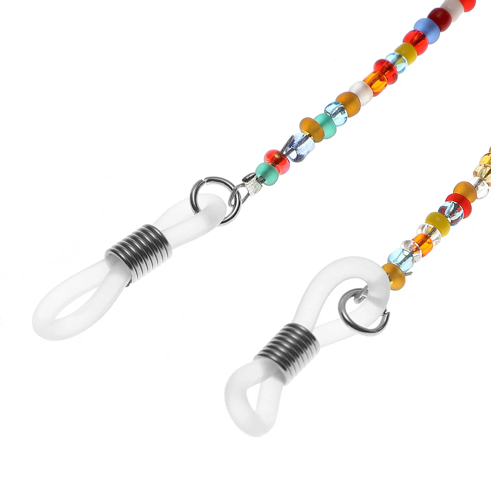 

2pcs Eyeglass Chains Colorful Beaded Sunglasses Retainer Neck Strap For Women Lightweight Durable Anti Slip Buckle Reusable