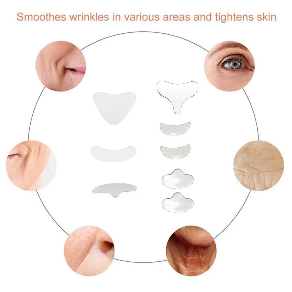 Reusable Anti-aging Silicone Invisible Chest Patch Self Adhesive Anti Wrinkle Facial Skin Lifting Patches Wrinkle Remover Strip