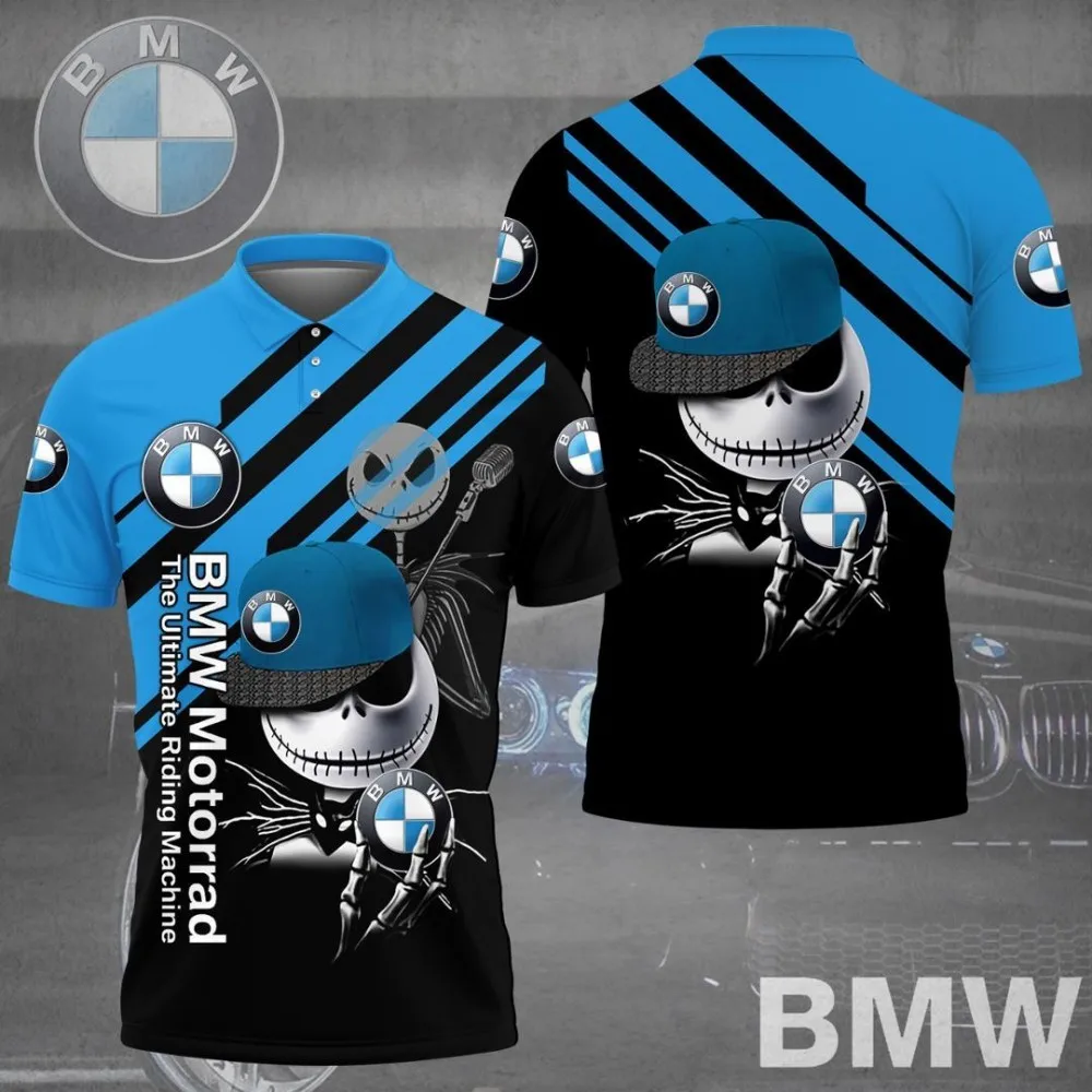 

New Style BMW Logo 3D Printed Casual Polo Shirt with Buttons Casual Lightweight Short Sleeves Motorcycle Riding Sport Tops