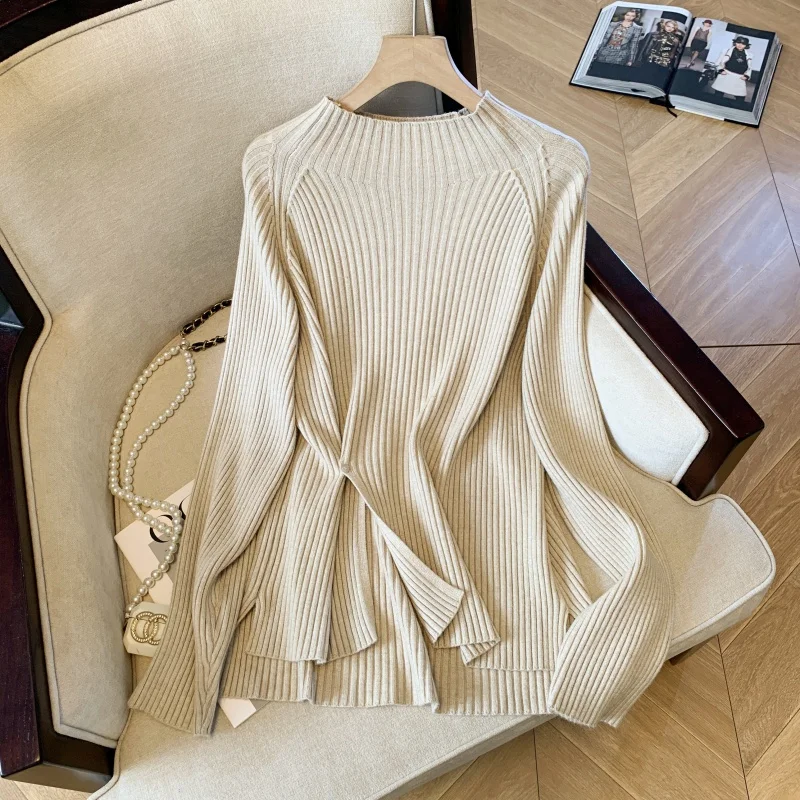 Women's Knit Pullover Loose Basic Sweater Long Sleeves Oversize Cashmere Japanese Sweaters 90s Vintage Y2k 2000s Clothes Autumn