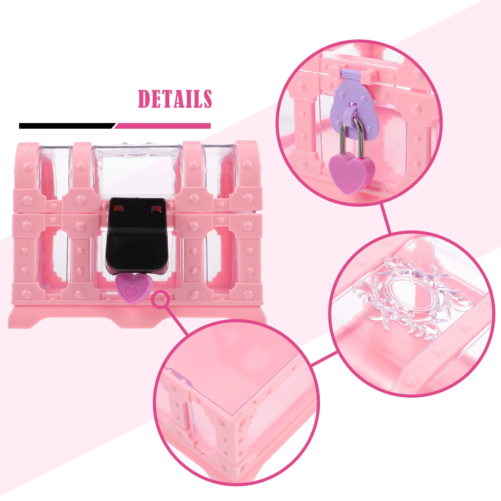 1 Set Of Lockable Storage Jewelry Organizer Small Crystal Case Travel Home Sundries Box Multi-Functional Cosmetics Box