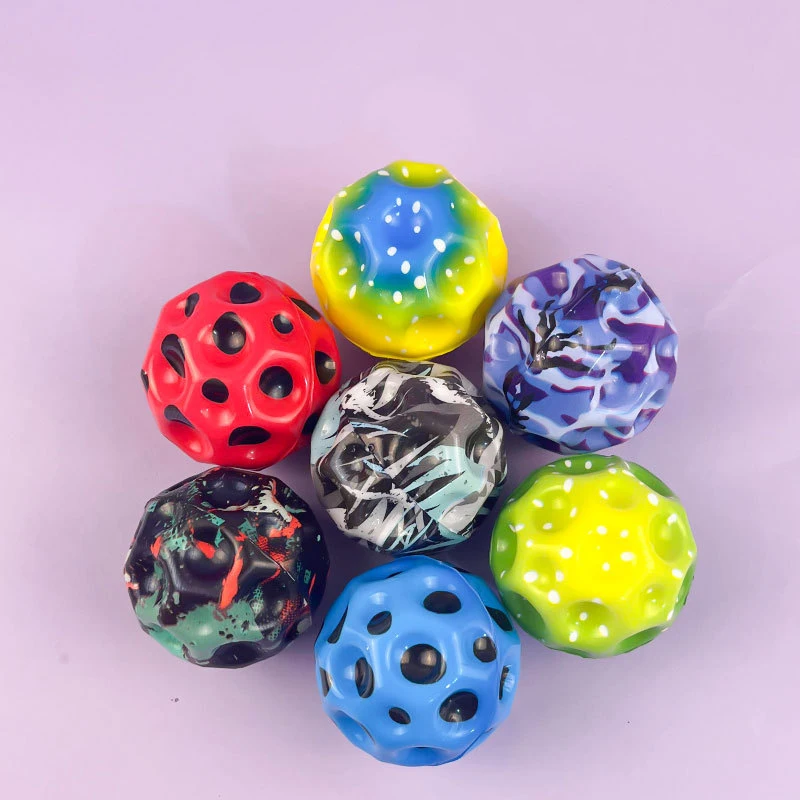 2 pçs ao ar livre super salto espaço salto bola lunar mão olho coordenação alívio do estresse buraco bola de treinamento esportivo