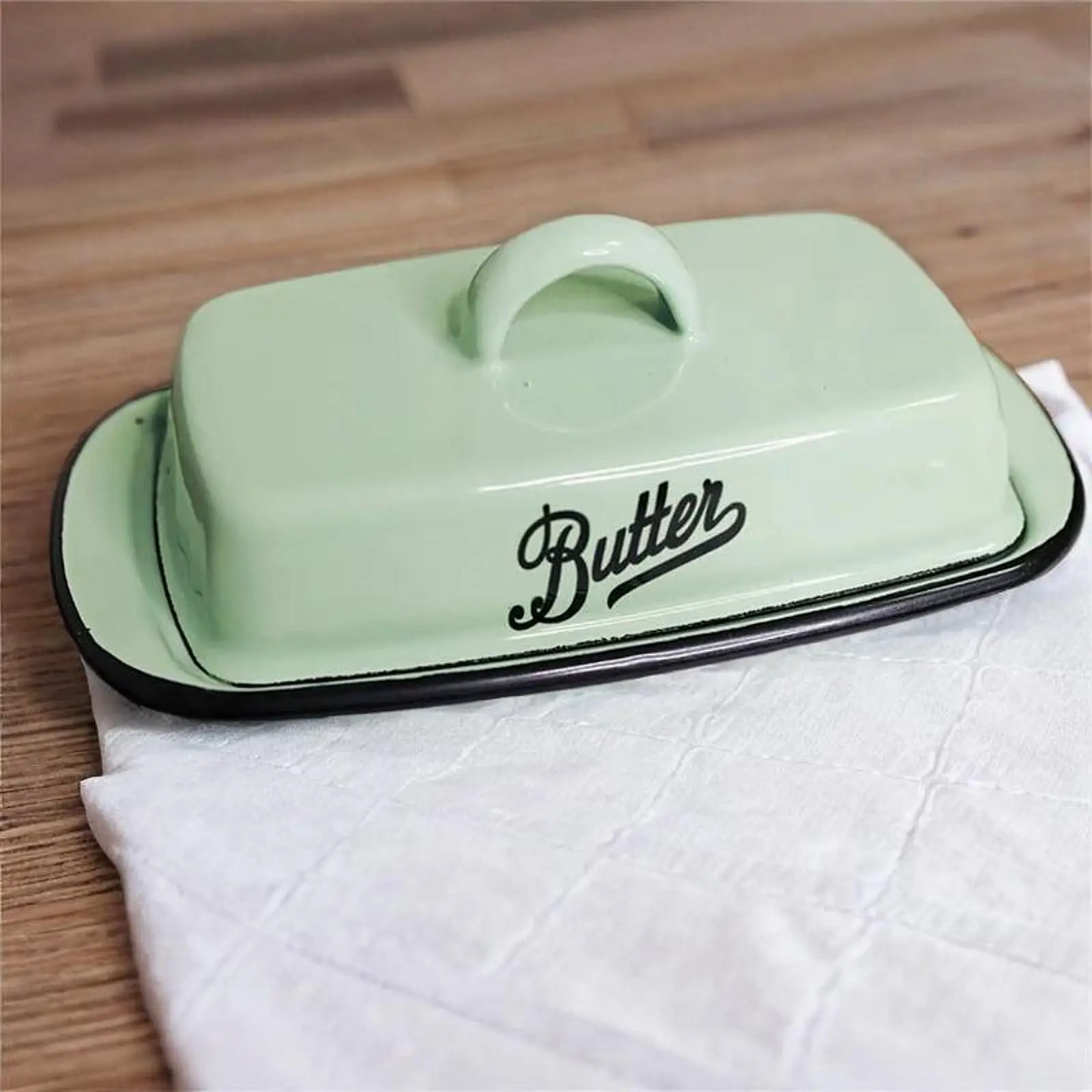 Ceramic Butter Dish with Sealed Lid Household Cheese Storage Box Baking Home