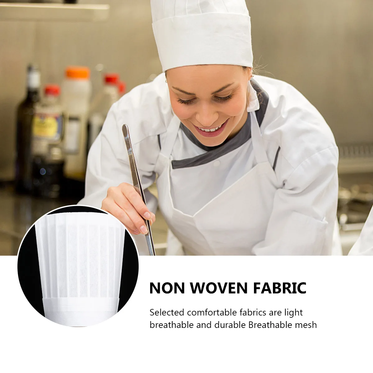 Cappello da cuoco usa e getta da 5 pezzi, ristorante, cucina per cucina, server alimentare, berretto da lavoro