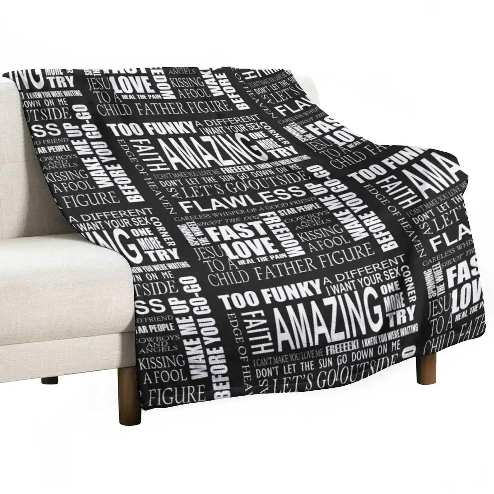 

GEORGE MICHAEL LYRICS SONGS Throw Blanket Cozy Sofa Blanket for TV Watching Napping