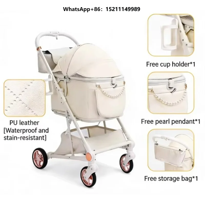 New Design Luxury All-Terrain 4-Wheel 3-in-1 Travel Pet Stroller