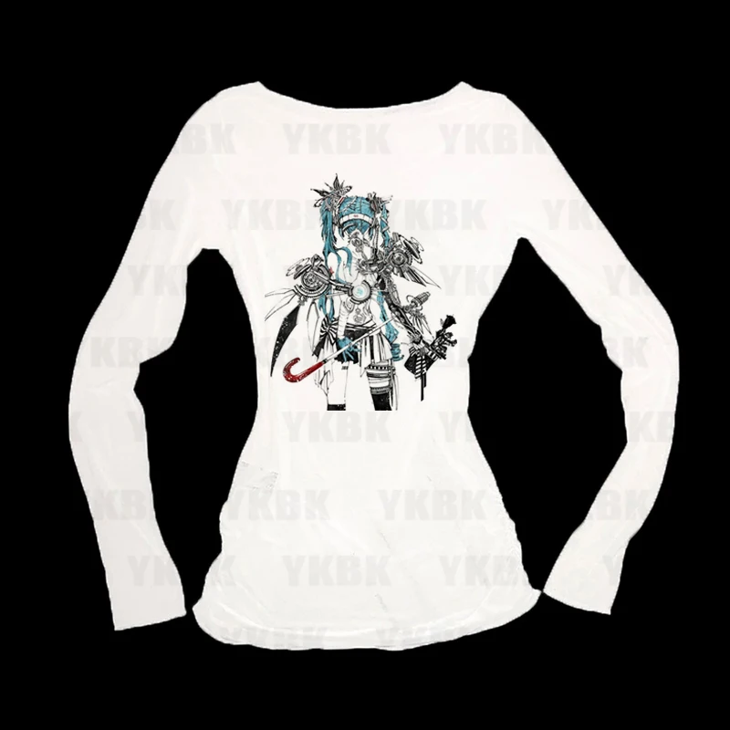 Kawaii الفتيات قصيرة الأكمام طباعة أنيمي تيز Y2k نمط بلوزات على الموضة الشارع الشهير النساء Harajuku ريترو 90s ايمو عادية الشرير الطفل