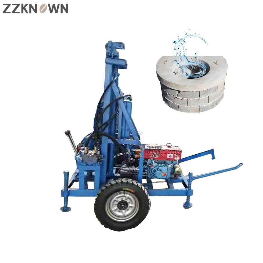 Perforatrice per pozzi per tubi per Borehol 150m attrezzatura per perforatrici per pozzi d'acqua motore Diesel da 22 cavalli